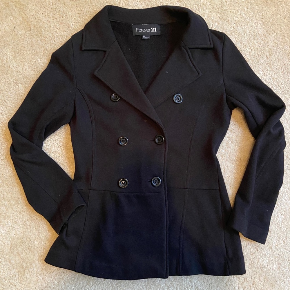 Black Forever 21 Light-Weight Peacoat